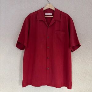 Tommy Bahama 100% silk Classic Red camp shirt Sz L
